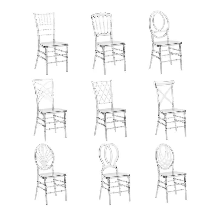 Wholesale hotel Transparent Polycarbonate Crystal Resin Plastic Event Acrylic Wedding Chiavari Chair1 