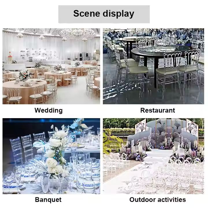 Wholesale hotel Transparent Polycarbonate Crystal Resin Plastic Event Acrylic Wedding Chiavari Chair1 