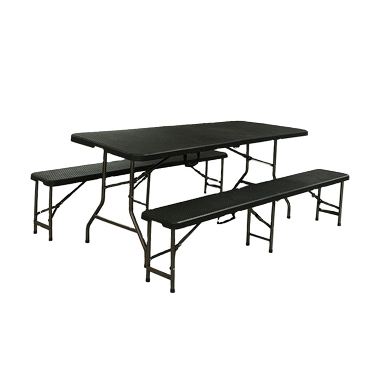 Plastic HDPE Outdoor 6ft Bench Seat Foldable Folding Bench With Rattan Design